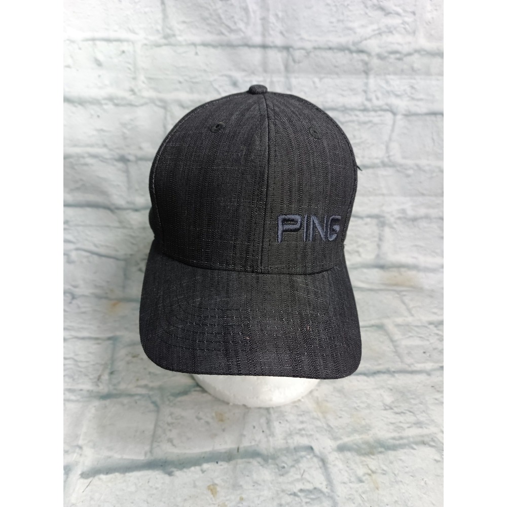 PING Hat Cap Strap Back Mens Black Heather Golf Logo Casual Adjustable #4